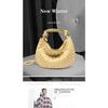 Trendiges geflochtenes Damen-Dutt-Oberteil Lammfell handgewebte handgewebte Textur Sardinen-Hardware-Tasche Schleife