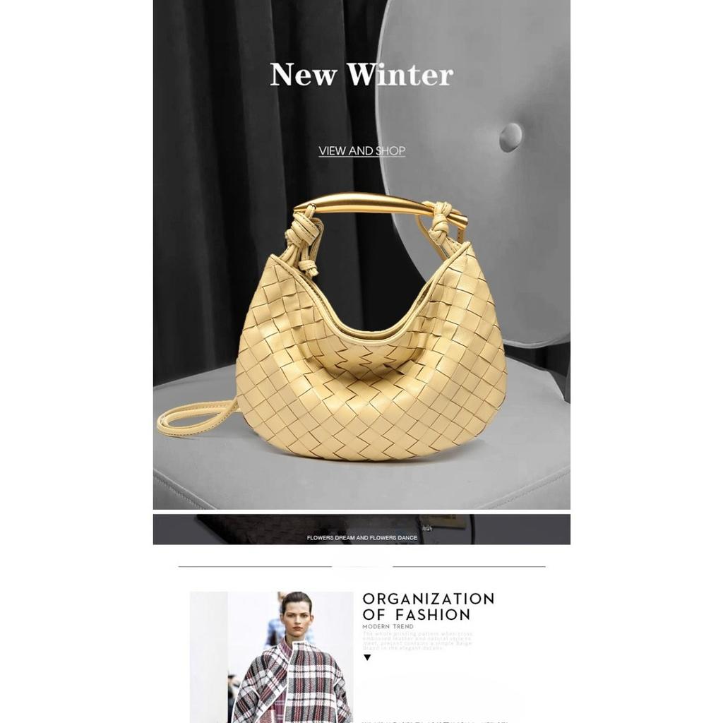 Trendiges geflochtenes Damen-Dutt-Oberteil Lammfell handgewebte handgewebte Textur Sardinen-Hardware-Tasche Schleife