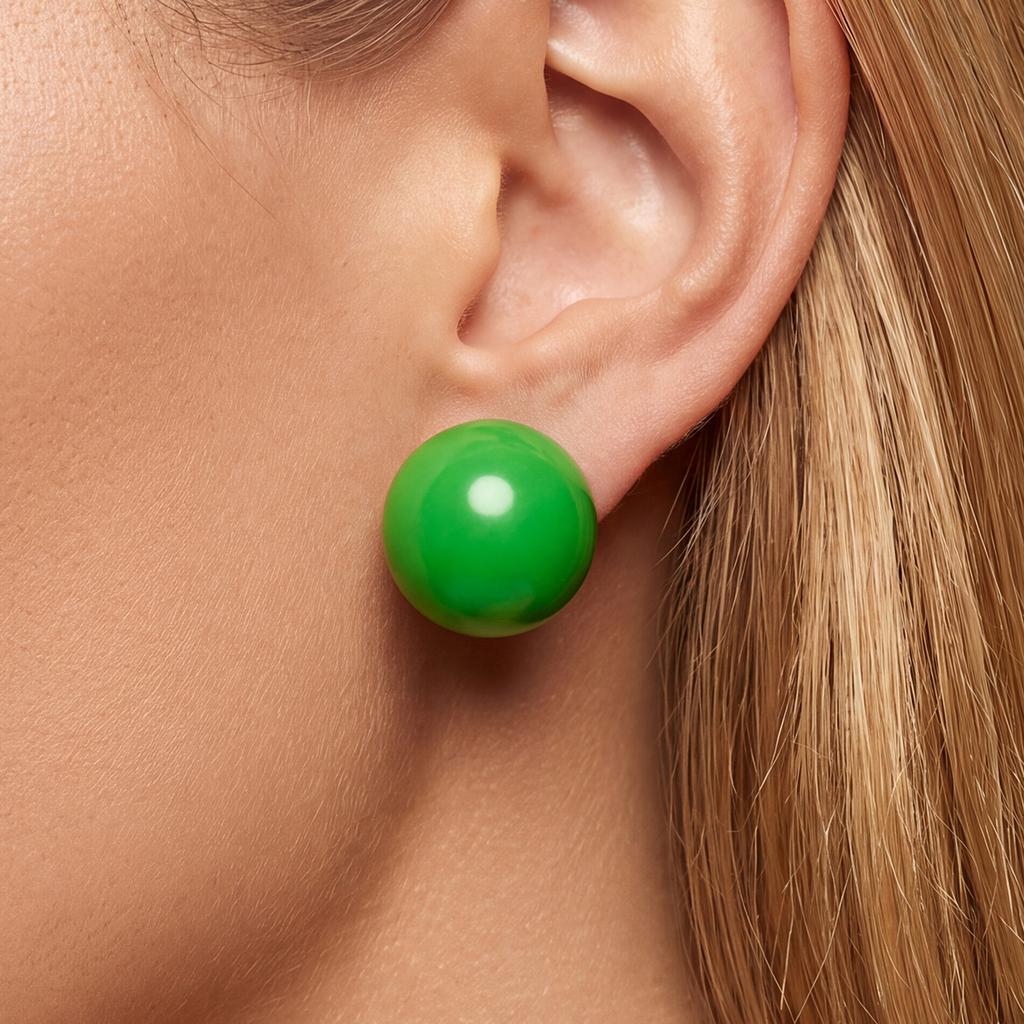 Ins Exaggerated Big Round Stud Earrings For Women French Retro Colorful Maillard Resin Earrings Fashion Party Jewelry Gifts New1