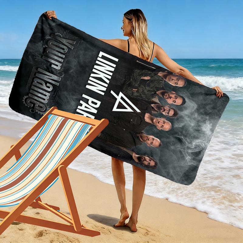 Name Custom Linkin Park Print Beach Towel, Large Soft Quick Dry Towel for Beach Camping Swimming