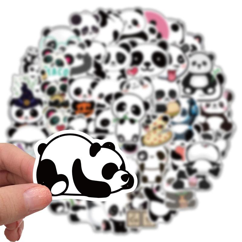 50 stk Skateboardklistremerker Søte Fete Panda-klistremerker Skateboard Ekstremsport-klistremerker Trillekoffert Gitar Krus Notatbok Trendklistremerker