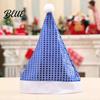 Gift for Friends Sequined Santa Hat Adults, Sparkling Christmas Hat, Festive Party Elastic with Pompom Holiday Costume New Year Celebrations