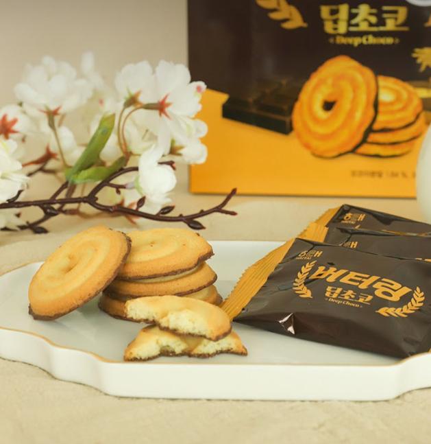 Butter Ring Dip Choco 12pcs 103g – Korean Chocolate Biscuit