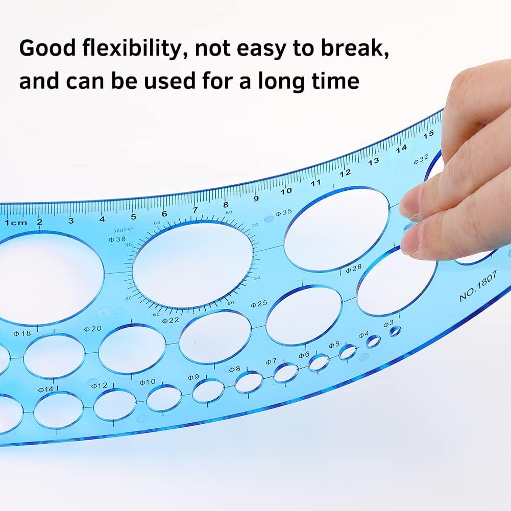 4 Pcs Circle Template for Drawing Circle Stencils Drafting Tools Set Stencil Maker Rulers,Digital Measuring Templates Rulers for Office,