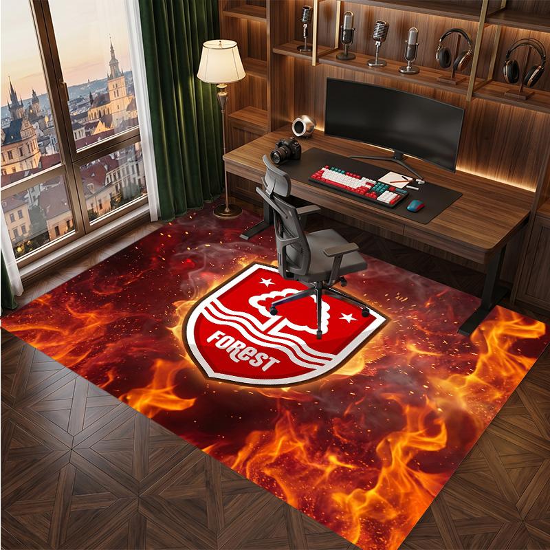Tappeto in Velluto di Cristallo con Stampa Calcio Nottingham Forest, Comodo Assorbente d'Acqua Antiscivolo Tappeto per Pavimenti Interni