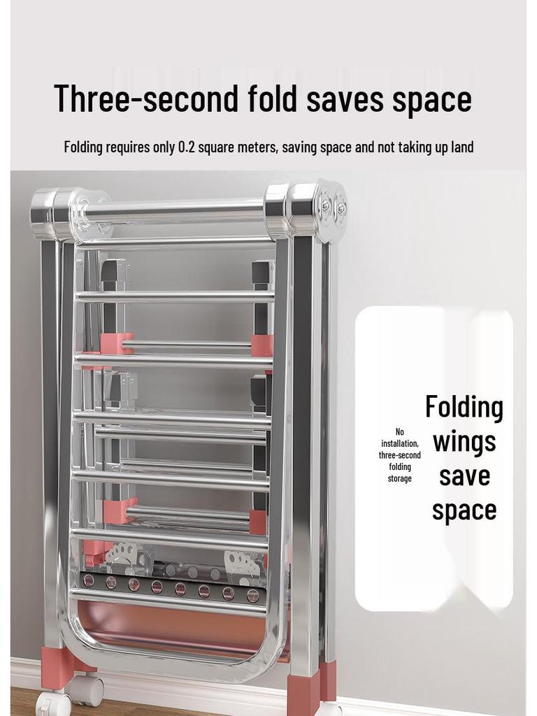 Floor-Standing Folding Towel and Clothes Rack for Hairdressing Salons and Barber Shops