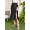 High Waist Satin Solid Color Split Long Bustier Skirt