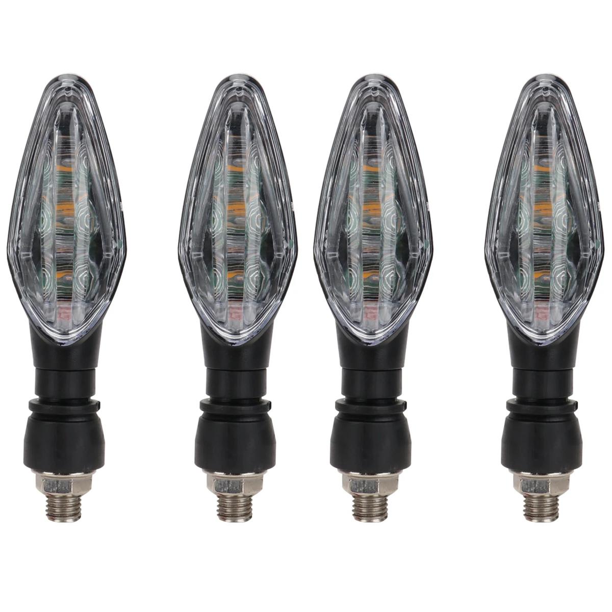 Universal Motorcycle Turn Signal Light 12V LED Indicator Lamp Front Rear Dual Use Blinker for Street Bike Off-Road Scooter 4pcs