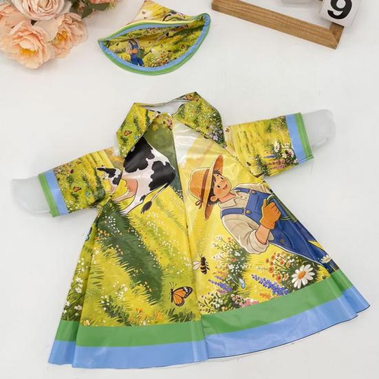 1 Set Porch Goose Outfit Waterproof Goose Raincoat Hat And Umbrella Summer Goose Floral Costume Fits 23 Inch Lawn Goose Statue Outdoor Decor Garden