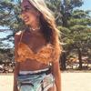Women's Top Stage Ruffled Halter Top Crop Top