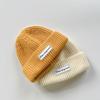 New Letter Label Baby Beanie Cap Warm Solid Color Toddler Knitted Hat Windproof Winter Cap Autumn Winter