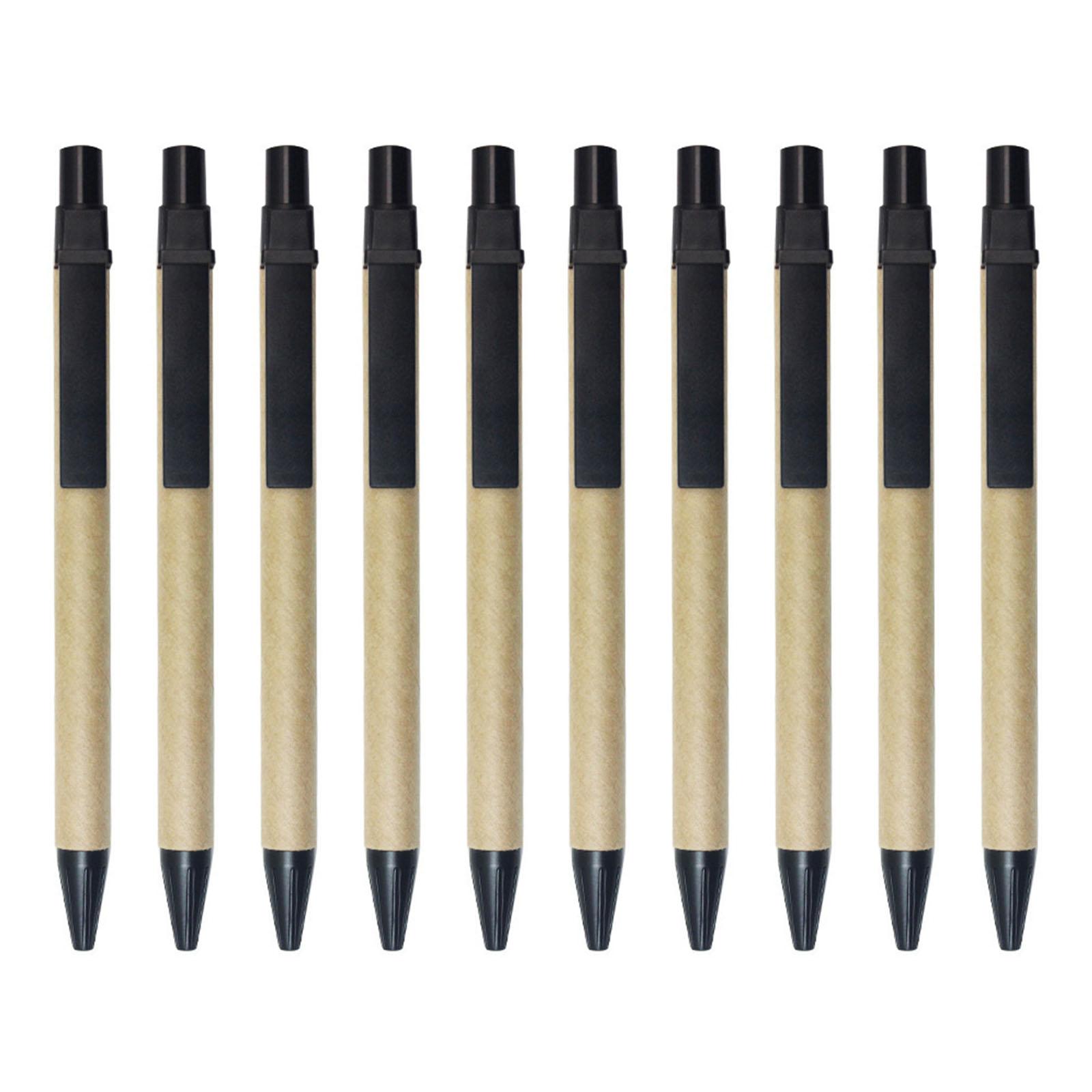 10 шт. выдвижная шариковая ручка бумажная ручка стержень шариковая ручка синие чернила писать плавно ручка для школы офис чёрный