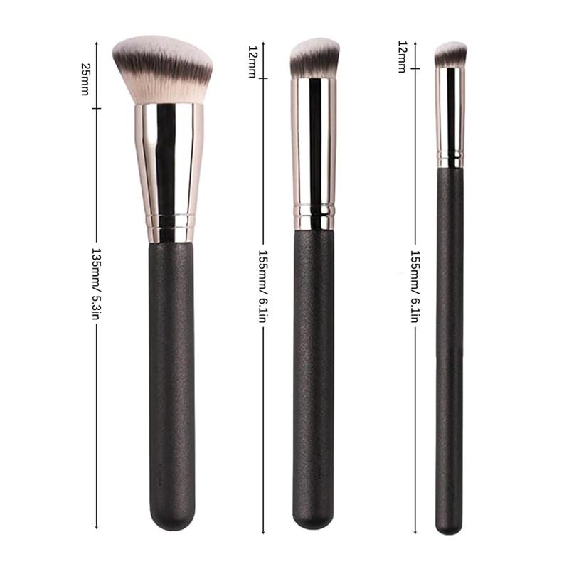 

3 шт. Кисти для нанесения консилера для жидкого макияжа, бесшовный скошенный кремовый тональный крем и набор косметических кистей для нанесения консилера под глазами
