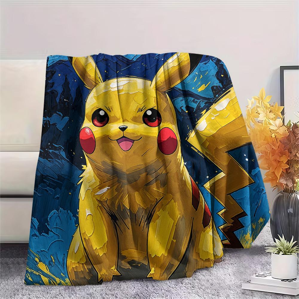 Sky Pikachu  Print Flannel Blanket, High quality Comfortable for All Seasons, Home Decor, Warmth and Comfort