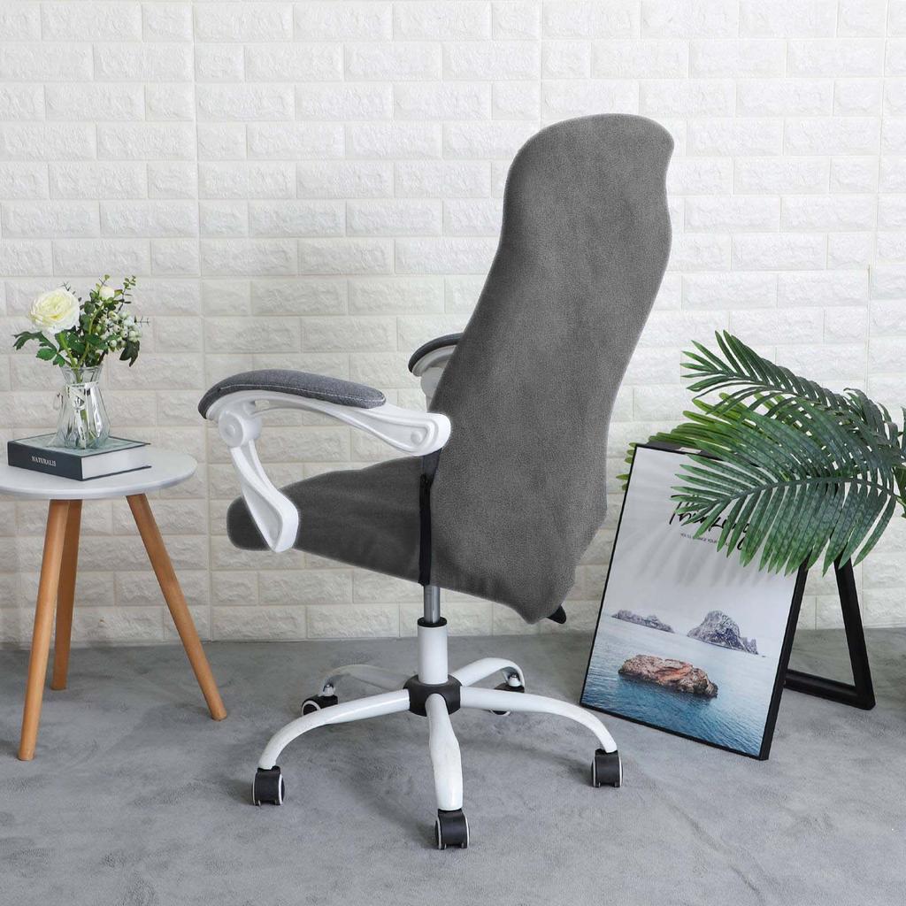 Gray Velvet Swivel Chair Cover For Office Use