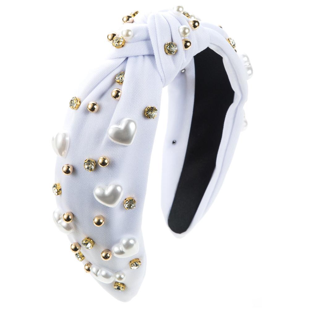 Fashion Valentine's Day Hairband - Heart-shaped Hairband for Women, Wide Edge, Knotted Design, Versatile and Sweet Hair Accessory