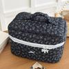 Floral Cotton Makeup Bag With Breathable Design For Daily Use