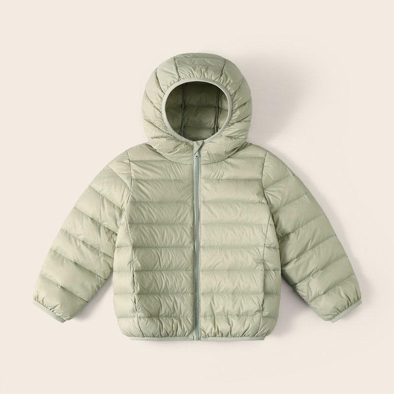 Children's Lightweight Down Jacket White Duck Down Parka with Hood Warm Boys Girls Outdoor Jacket