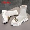 Fashion Aphixta 6cm Thick Sole Summer Breathable Platform Boots Women Buckle Big Size 43 Lace-up Waterproof Height Increasing Boots