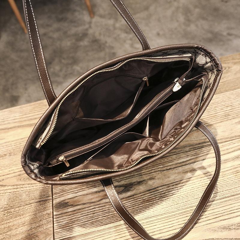 New Large-capacity Women's Bag Fashionable and Simple Diamond Tote Bag Casual Versatile Shoulder Bag Underarm Bag