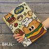 Für iPad Air6 Hülle Süßes Burger Welpen Muster iPad Smart Style Tri-Fold Hülle für iPad Pro2024 11 13 Air6 Air5 Air4 10.9 Air3 10.5 mit Bleistifthalter