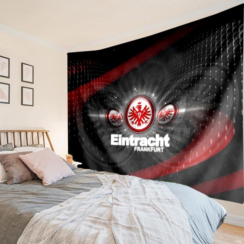 Flaming Heart Frankfurt Emblem Tapestry, Unique Design Tapestry, Wall Decor for Bedroom,Livingroom, Playroom,Heartwarming Fan Holiday Gifts