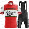 La Casera Cycling Jersey Retro Set  Spain Team Vintage Cycling Clothing Men Road Bike Shirts Suit Bicycle Bib Shorts