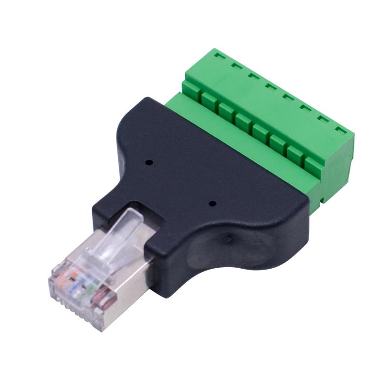 RJ45 to screw terminal Block 8p connector ethernet RJ45 Male Female to 8 pin screw terminal network adapter cable for CCTV DVR