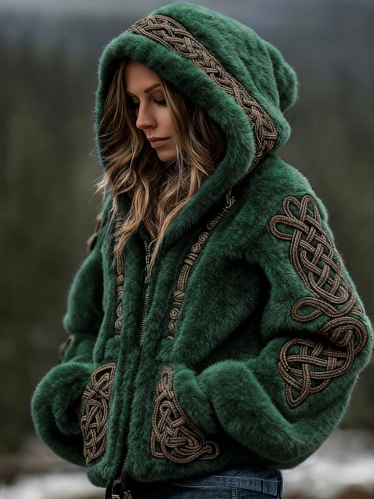 Damen Schneeflocke 3D-Druck Flanell Reißverschluss Kapuzenjacke Winter Warm Fleece Hoodie Lässiger Langarmmantel S-5XL