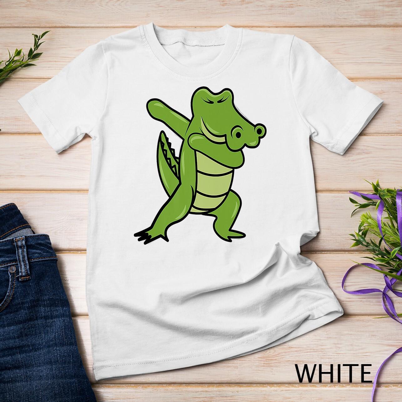 

Dabbing Alligator Shirt Cute Dainty Crocodile Unisex T-shirt L