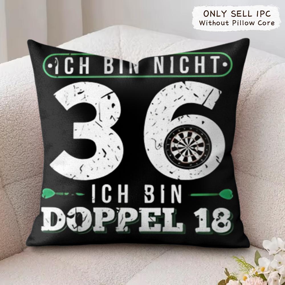 Funny ICH BIN BULLSEYE Cushion Cover Soft Plush Fabric DoubleSided Printed Cushion Covers for All Seasons Modern Home Decor