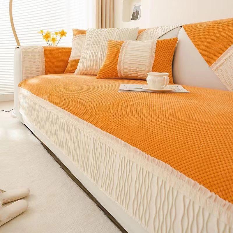 Sofa Cushion Cream Style New Four Seasons General Fabrics Leather Sofa Cover Light Luxury Cover Towel Cushion