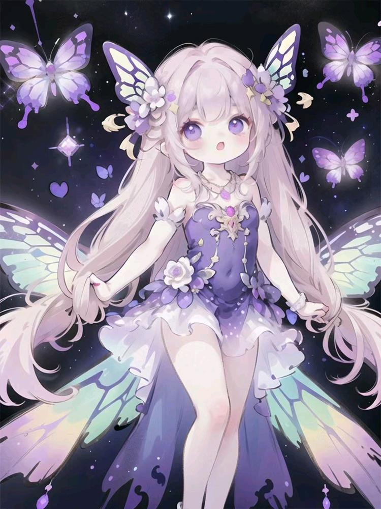 Handmade DIY Japanese 5D Anime Diamond Painting Cartoon Girl Full Circle Square Cross Stitch Mosaic Home Decoration