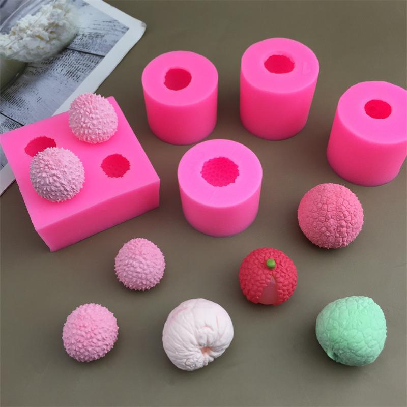 3D Lychee Silicone Fondant Molds Soap Candle Strawberry Mango Wax Melts Molds Berries Chocolate Candy Mold