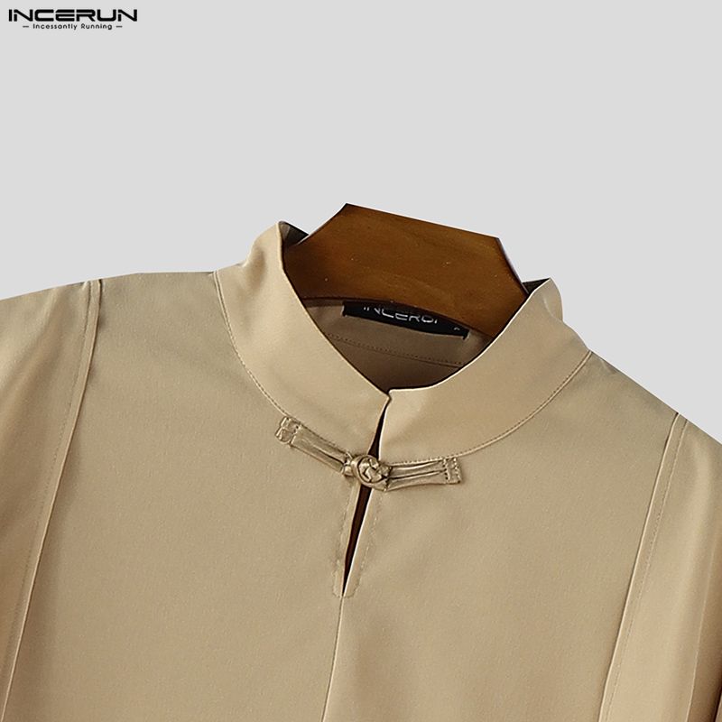 INCERUN Men Sleeveless Layers High Splits Ribbon Belt Casual Long T-shirts Tops