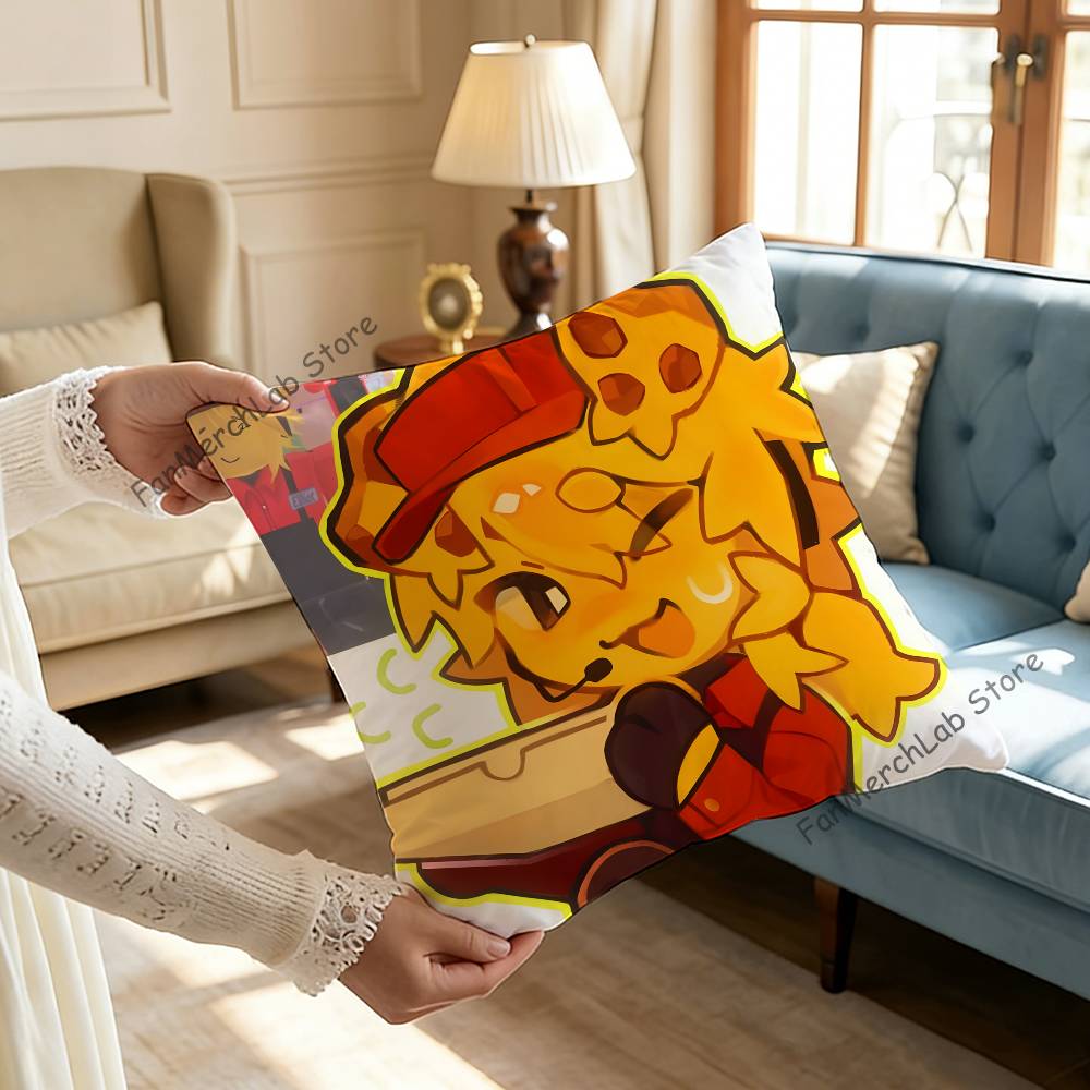EElliot Anime Pizza Pillow Covers Cartoon Sofa Decorative Home Doublesided Printing Short Plush Cute Cushion Cover