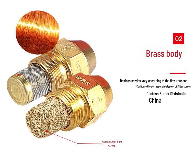 Danfoss Brass Atomizing Nozzle for Methanol, Diesel, and Vegetable Oil Burners