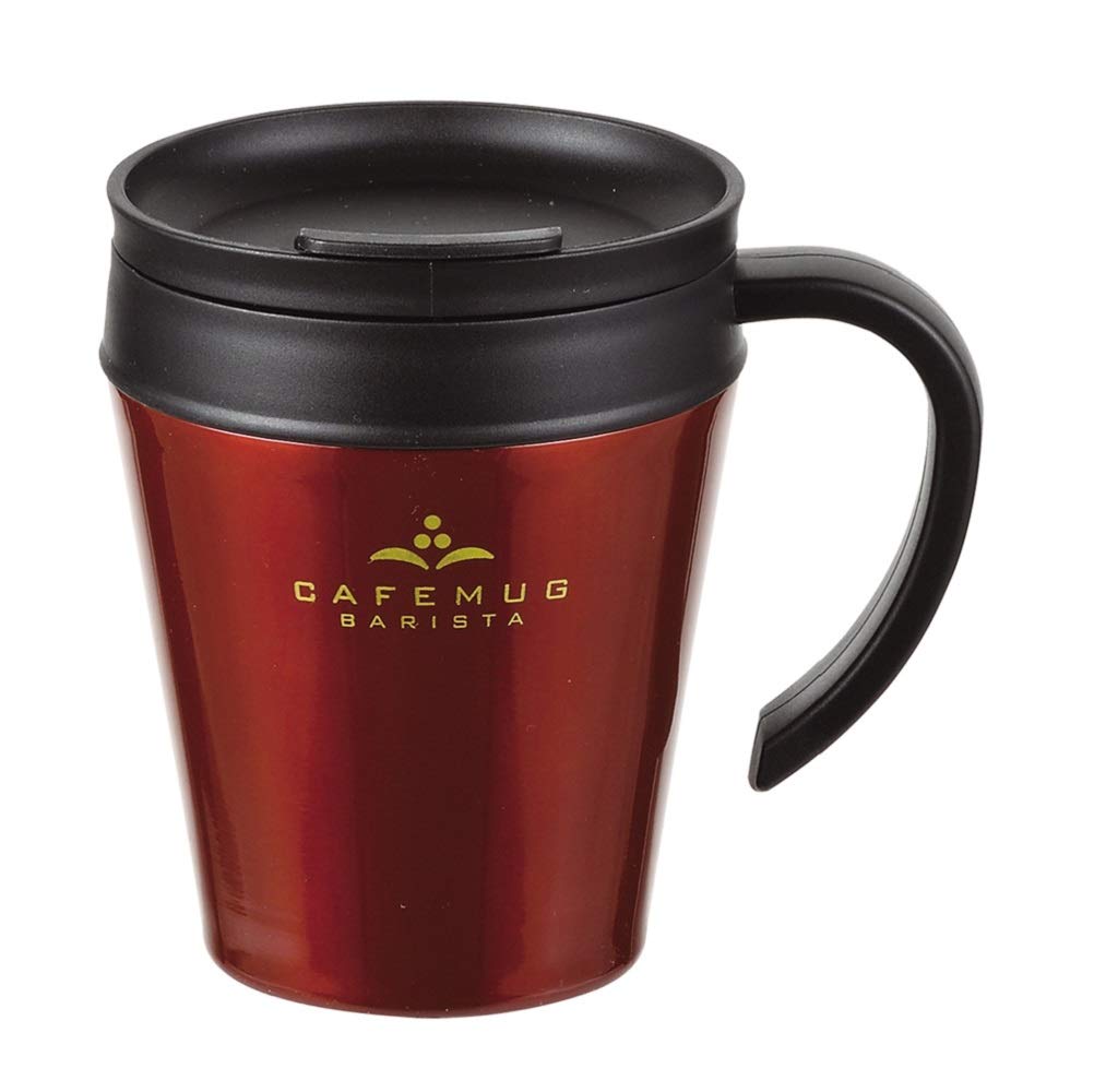 

Pearl Metal Mug Coffee Cherry 330ml with Vacuum Lid Cafe Mug Barista HB-3986