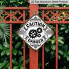 2D Flat - Design Featuring a Dangerous Gear Theme, Industrial-Style Decorative Gift Is Perfect for Mechanical Enthusiasts, Vintage Metal Sign