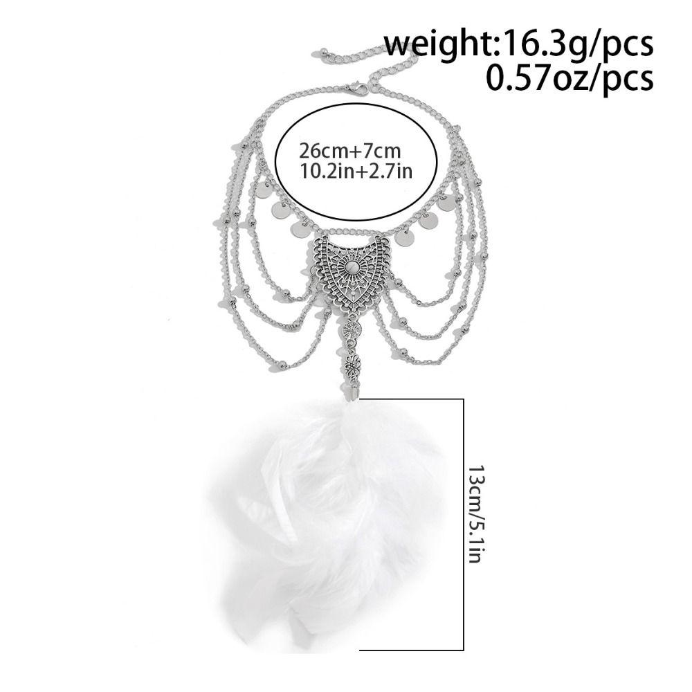 Tassel Metal Arm Chain Silver Exaggerated Bracelet Creative Cuff Bangles  Gift