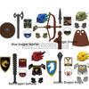 MOC Medieval Military Figures Building Blocks Castle Militia Soldier Dragon Gothic Knight Helmets Swords Shield Bricks Toys N06