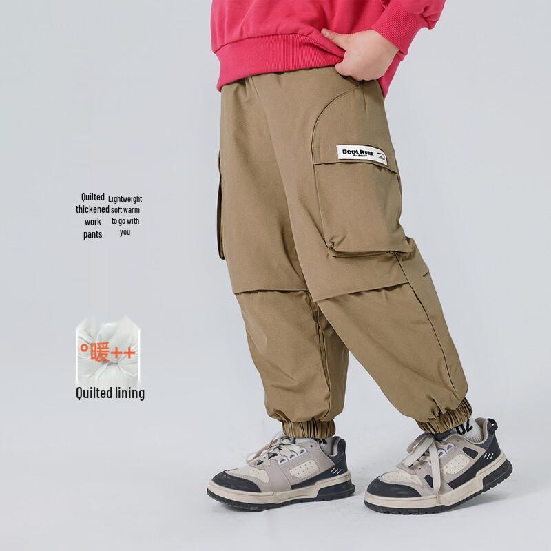 Boys Winter Thickened Cotton Cargo Pants 110