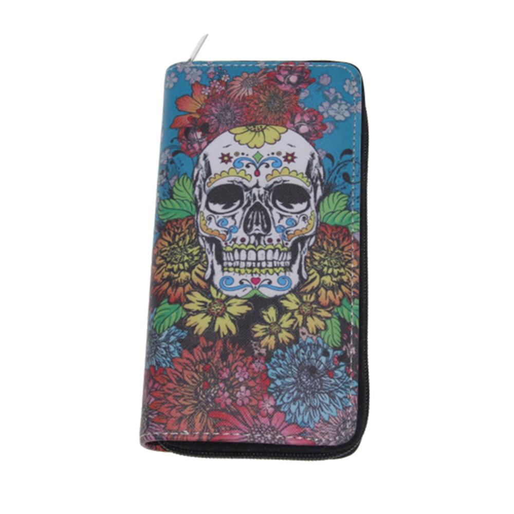 

Новый кошелек на длинной молнии с черепом, рождественский клатч для ночи страха, сумка для карт