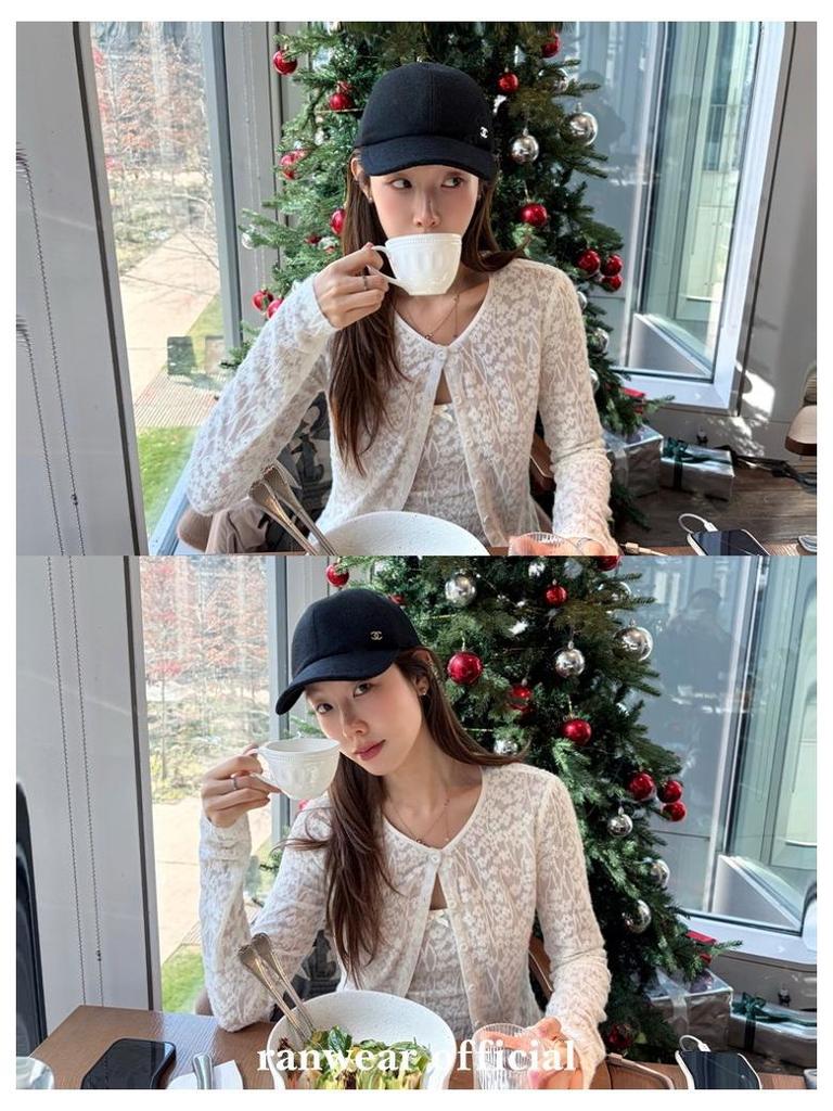 Chic French Lace Camisole & Round Neck Cardigan Set - Early Spring Style Women's Two-Piece Top