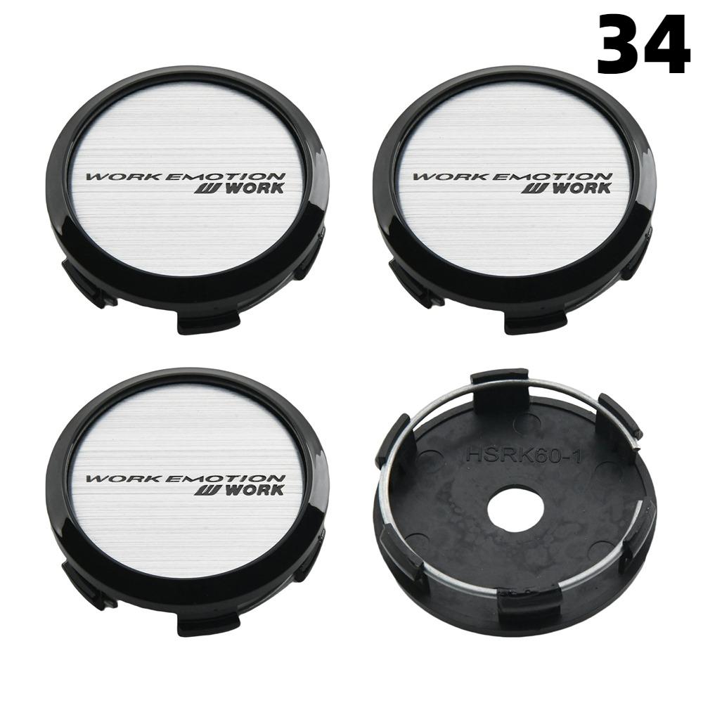 

4PCS OD 60MM / ID 56MM Cap For Rims WORK EMOTION EQUIP MEISTER VS Emblem Wheel Center Cap Sport Car Logo Wheel Cover Hub caps