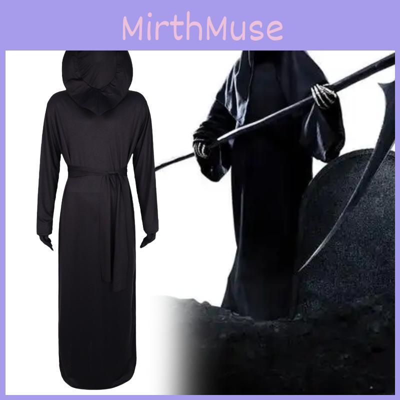 Halloween Black Death God Cosplay Costume With Polyester Fabric For Stage Performances And Party Events