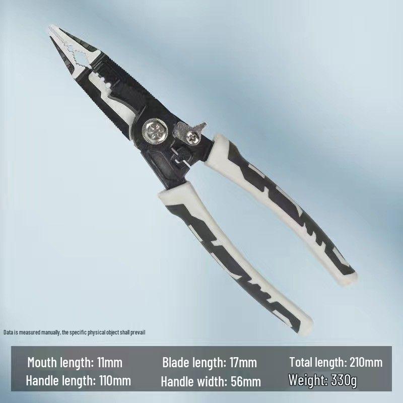 Sedm v jednom Multifunkční elektrikářské kleště: Odizolovací kleště, krimpovací kleště a kleště s jehlovými čelistmi