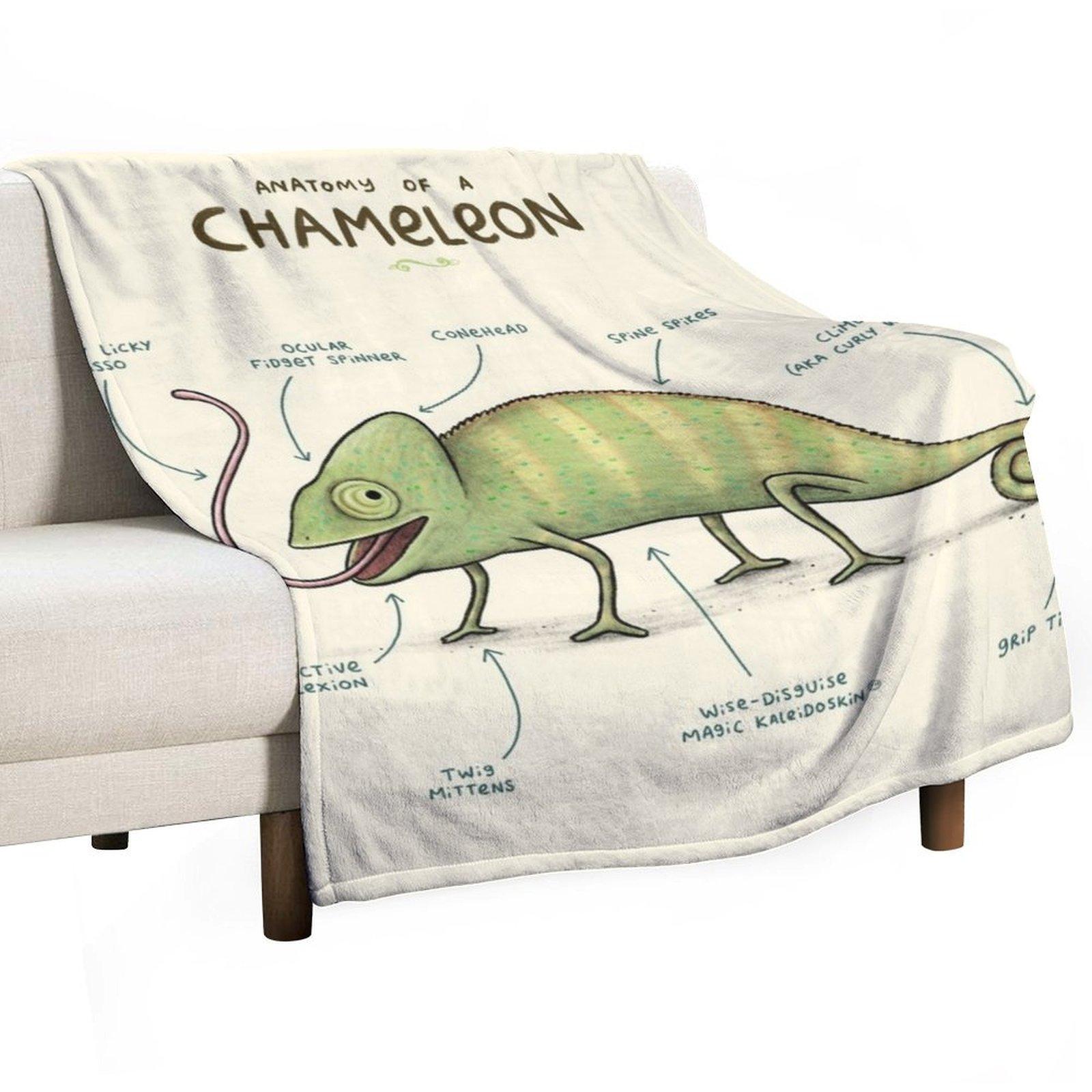 

Anatomy of a Chameleon Throw Blanket Moving Picnic Comforter Decorative Sofas Blankets 30x40in