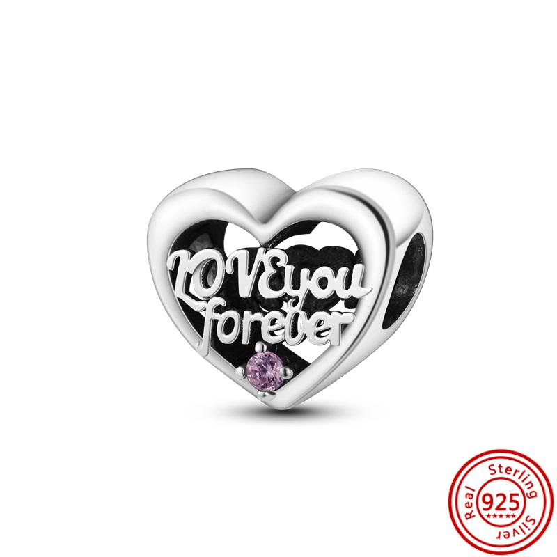 S925 Sterling Silver Butterfly Flower Heart Four Leaf Clover Forever Love Beads Fit Original  Charms Bracelet Fine Jewelry