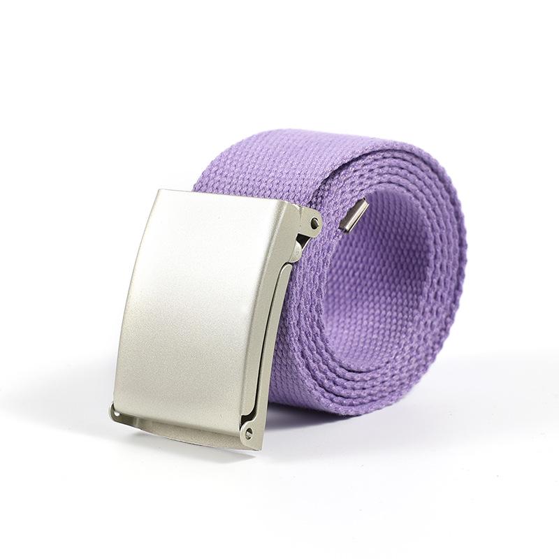 Unisex Universal Webbing Belt with Alloy Buckle - No-Hole Candy Colors, Simple & Versatile Design